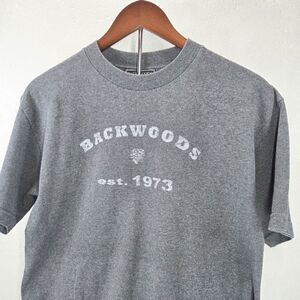 Backwoods Cigars Tobacco Est 1973 Heather Grey Graphic T-Shirt Sz M